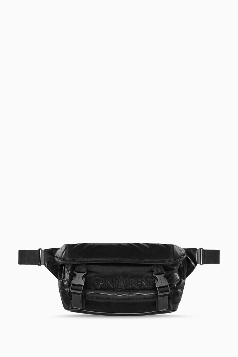 【SAINT LAURENT】LOGO CROSSBODY BAG Buy SAINT LAURENT Black Logo Crossbody Bag in Silk-tech