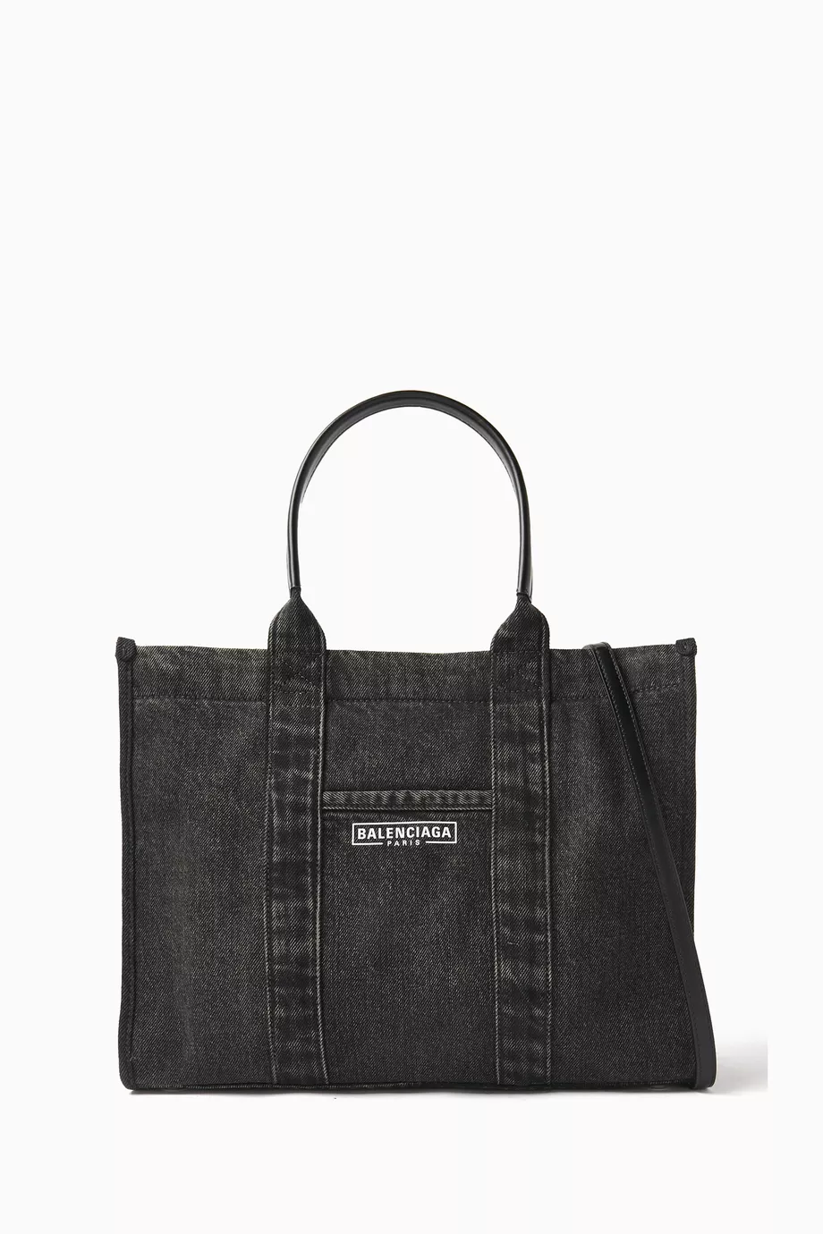 バッグ Balenciaga Hardware bag Black denim Buy Balenciaga Black Medium Hardware Tote Bag in Denim For Women