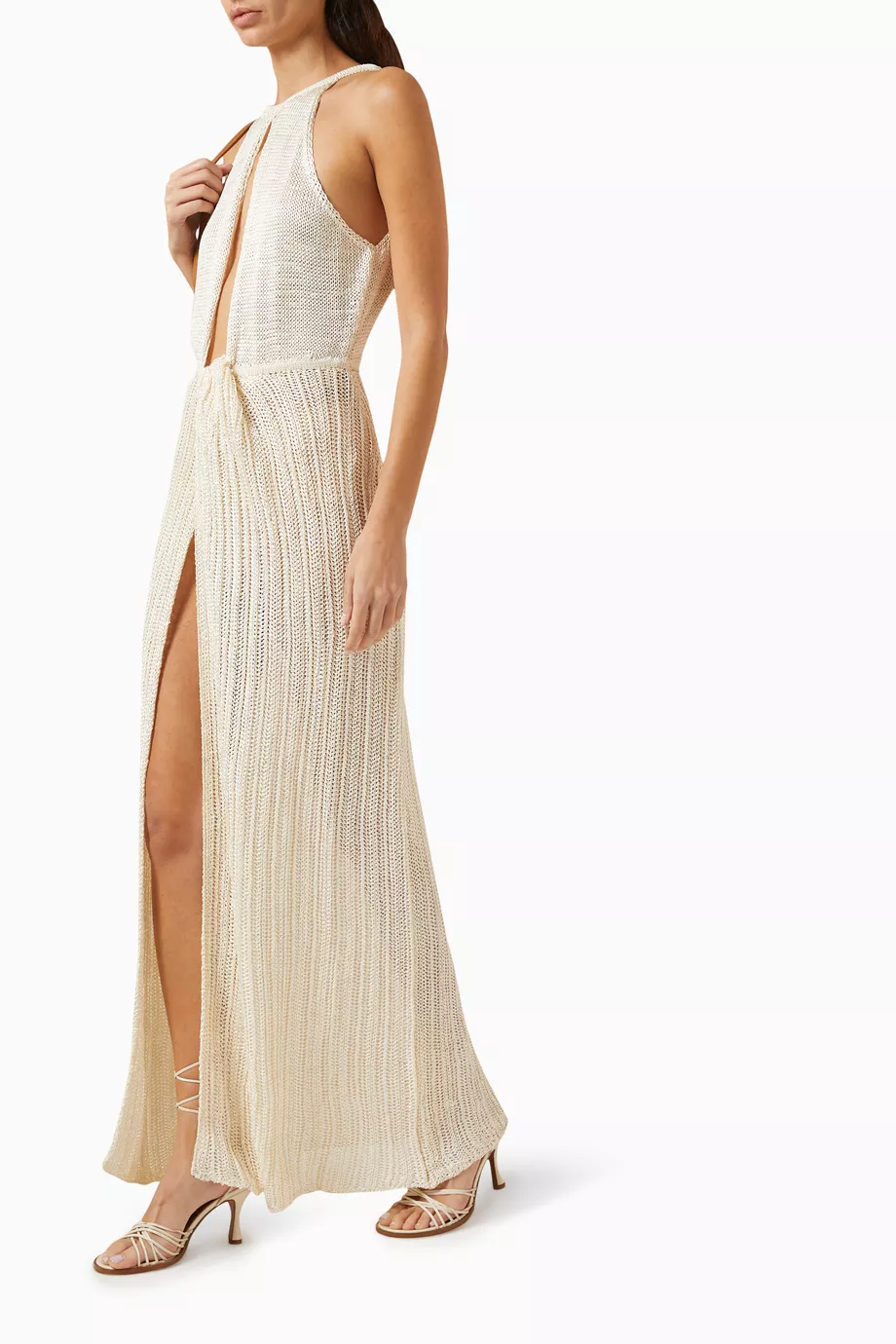 Buy Savannah Morrow White Amer Dress in Viscose Knit For