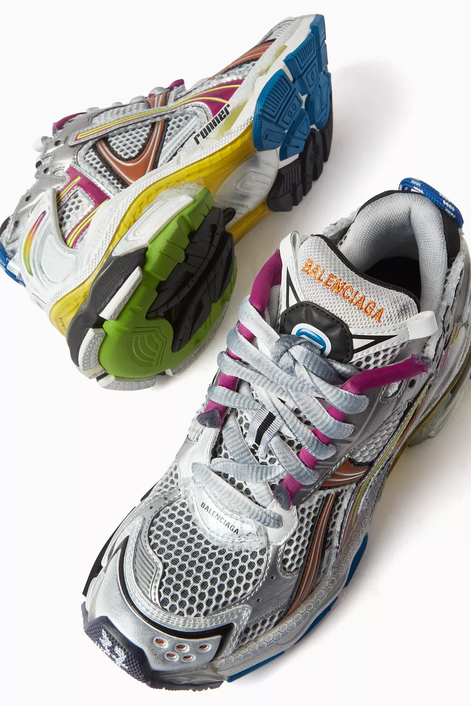 Buy Balenciaga Grey Runner Sneakers in Mesh Nylon For Women