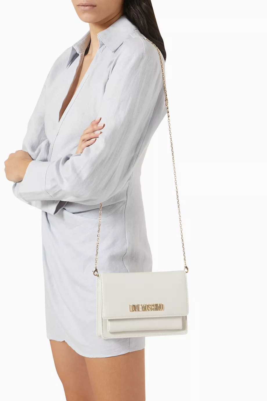 Moschino white handbag store
