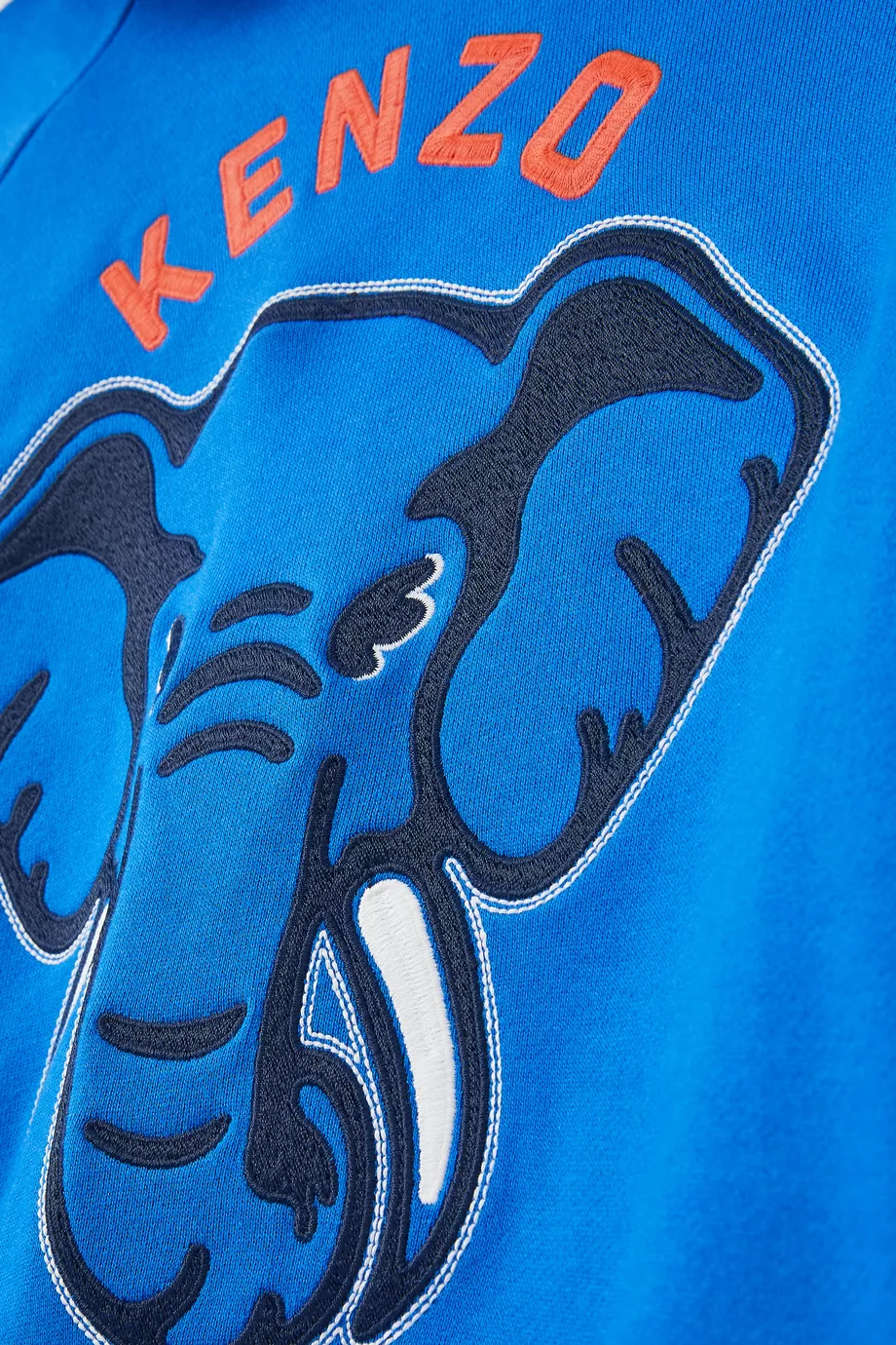Buy KENZO KIDS Blue Elephant Logo Hoodie in Cotton Fleece For Boys Online Ounass Saudi