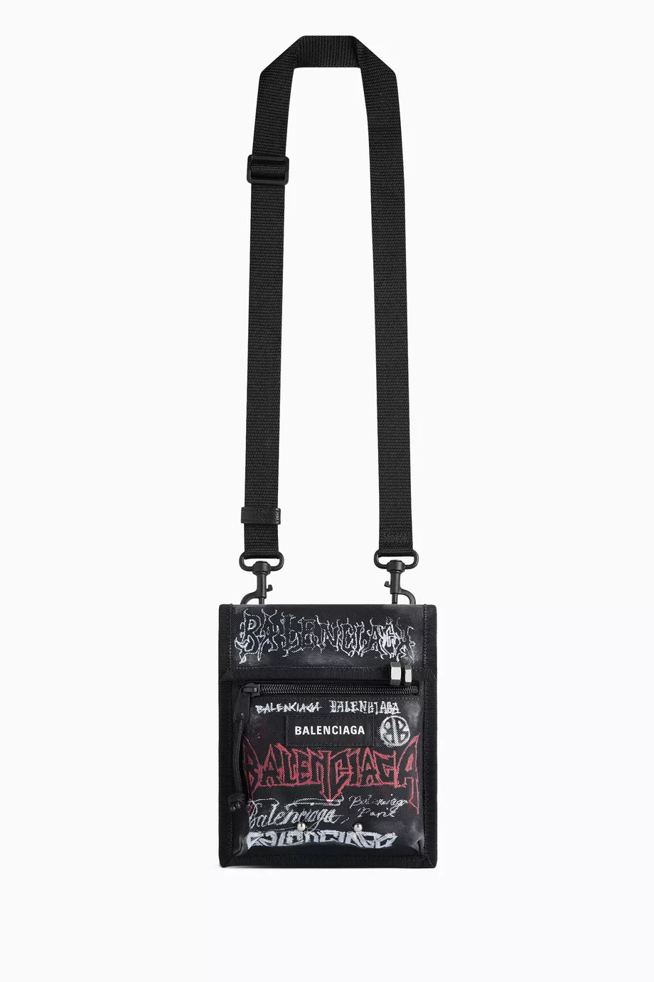【BALENCIAGA】Small Logo Patch Explorer Crossbag/追跡可能 BALENCIAGA Recycled Casual Nylon Patches Mini Explorer