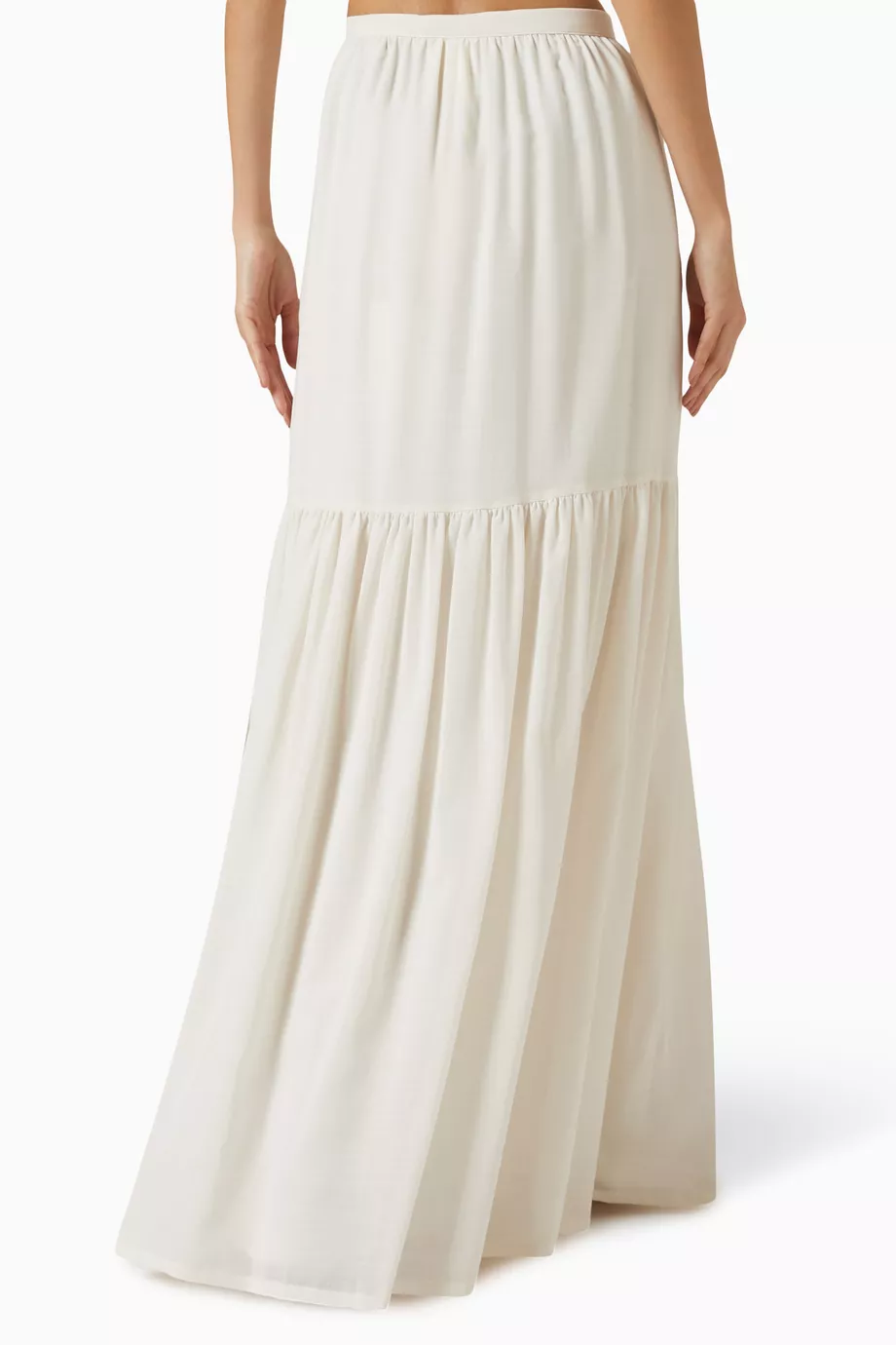Buy Max Mara Neutral Cafila Maxi Skirt in Wool Gauze For Women Online Ounass Saudi
