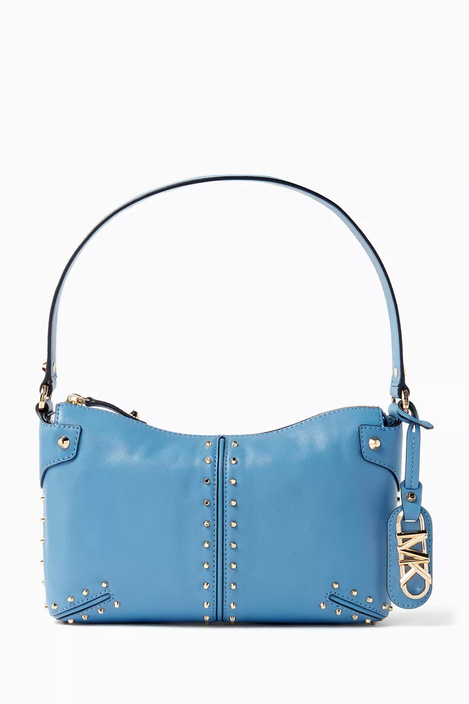 バッグ Studded Leather Shoulder Bag (Sky Blue) Buy Michael Kors Blue Large Astor Shoulder Bag in Studded Leather