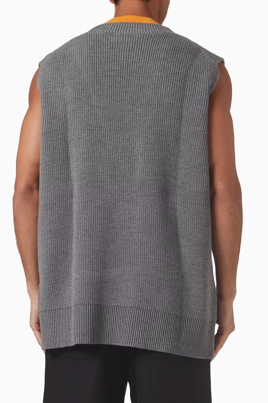 Buy Jil Sander Grey Gilet Oversized Vest in Wool-blend For