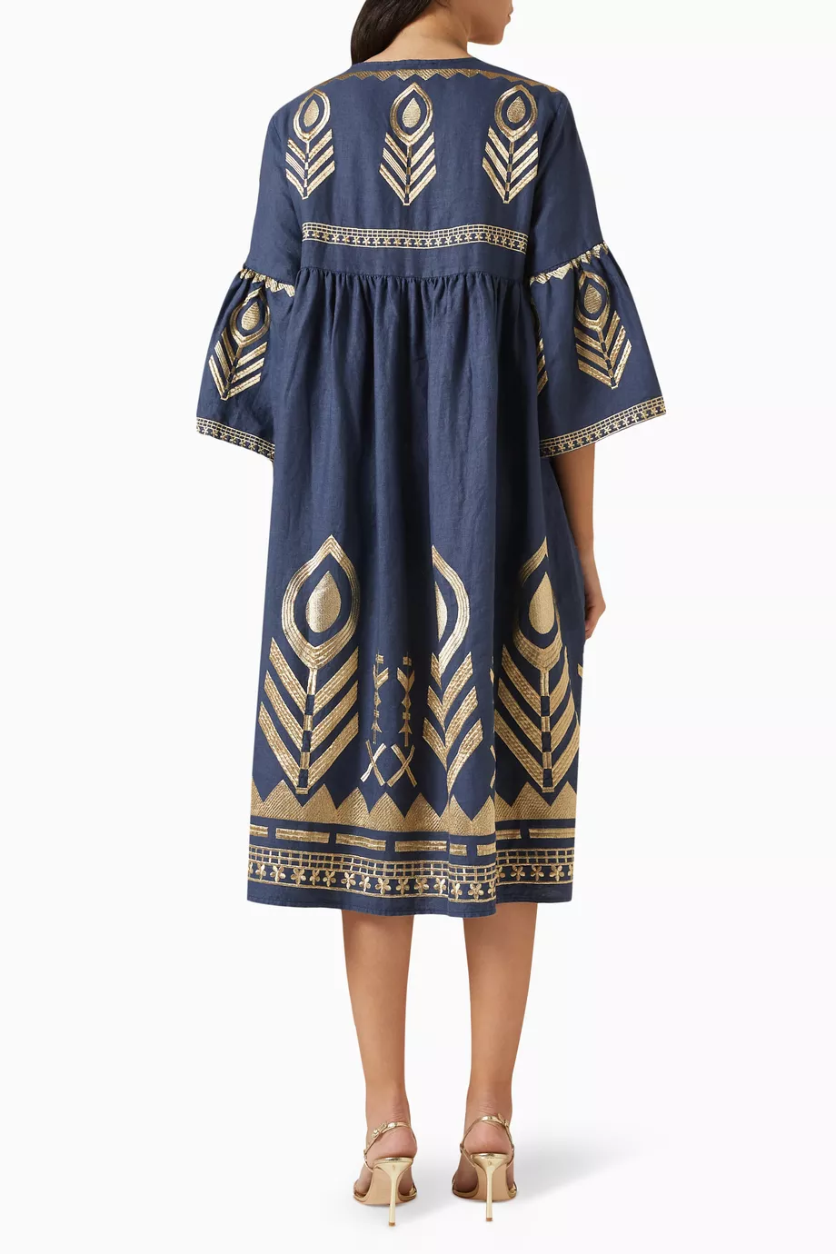 maxi summer dress women Women's Paradise in Sunlight Ivory Multi Tie-Strap Cotton Maxi Dress | Size: L