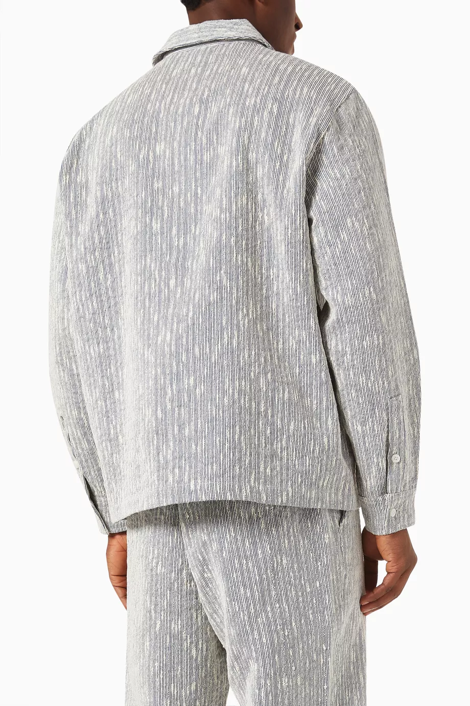 トップス kith slub boucle setup Buy Kith Blue Boxy Collared Overshirt in Slub Boucle For Men