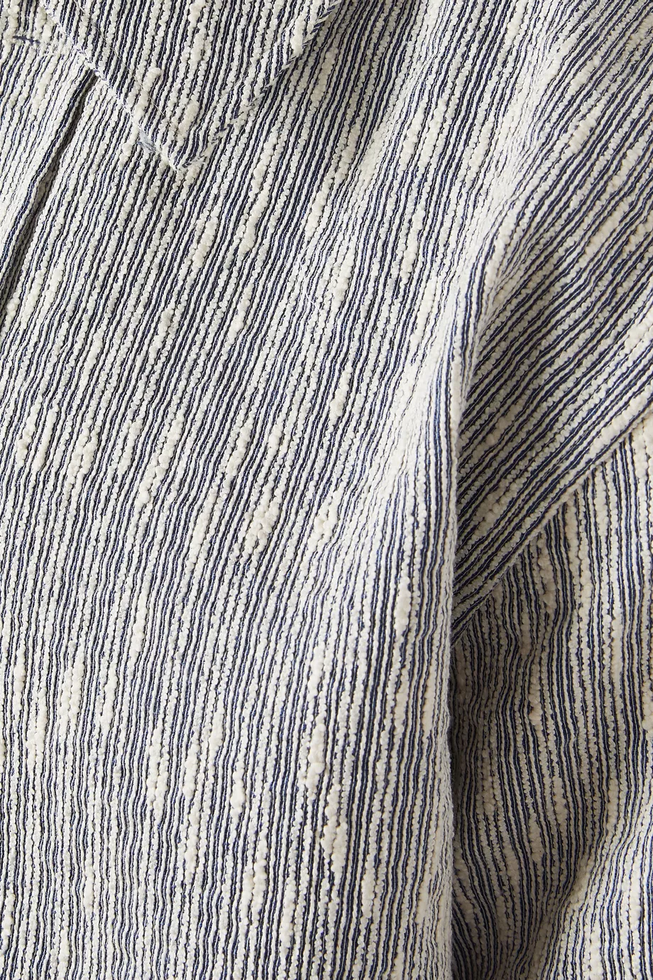 Buy Kith Blue Boxy Collared Overshirt in Slub Boucle For Men