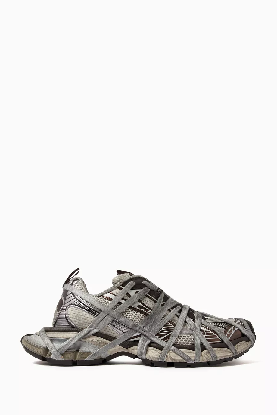 Buy Balenciaga Brown 3XL Extreme Lace-up Sneakers in Mesh & Faux