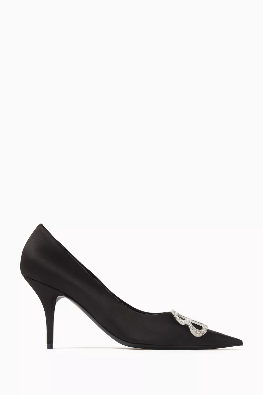 Buy Balenciaga Black BB Knife 80 Embellished Pumps in Satin For Women Online Ounass Saudi