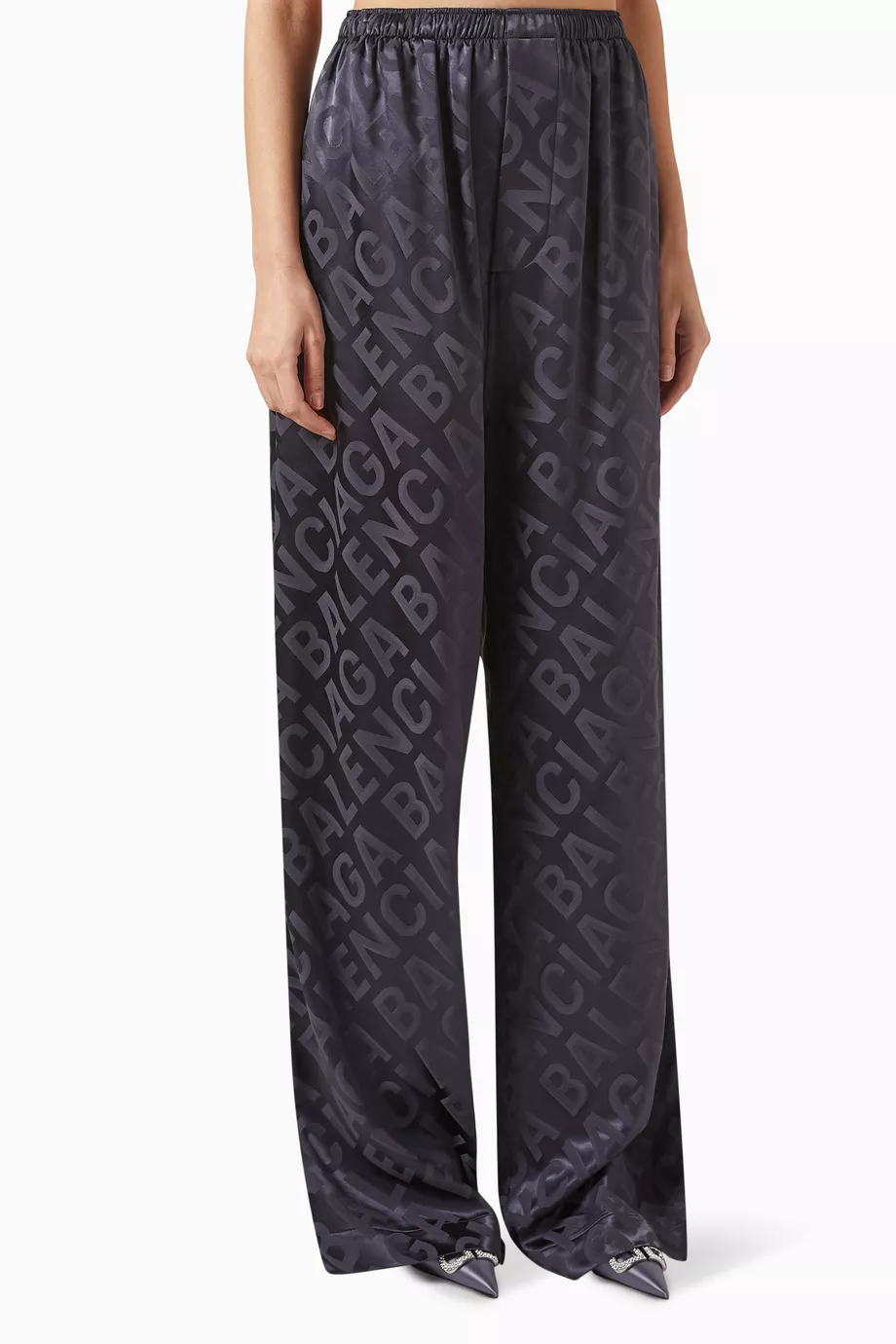 Buy Balenciaga Grey Unisex All-over Logo Pyjama Pants in