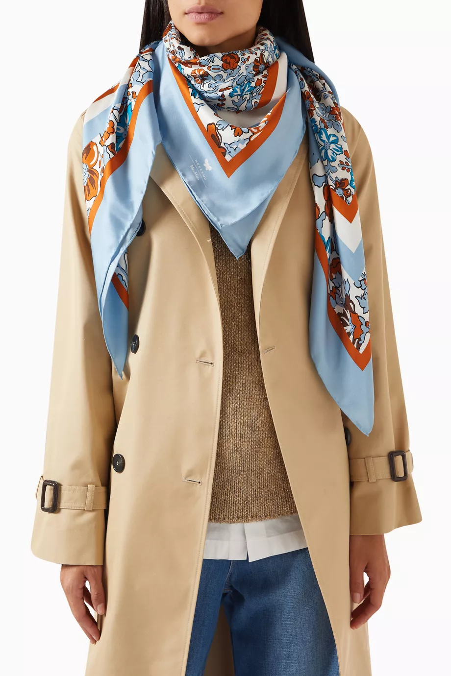 Buy Weekend Max Mara Multicolour Uberta Shawl in Silk Twill For Women Online Ounass Saudi