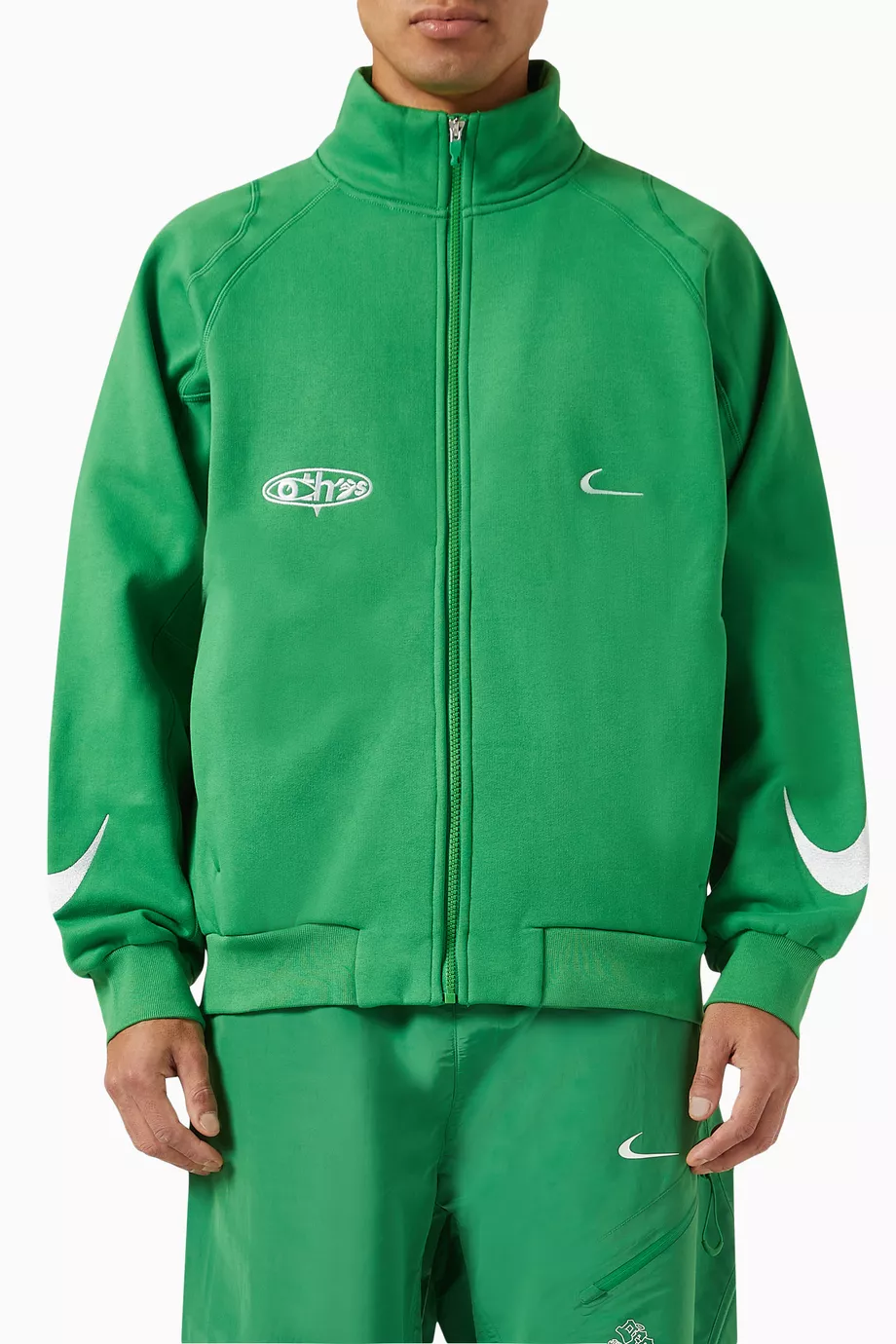 Buy Nike Green x Off White Zip Track Jacket in Fleece For Men Online Ounass Saudi