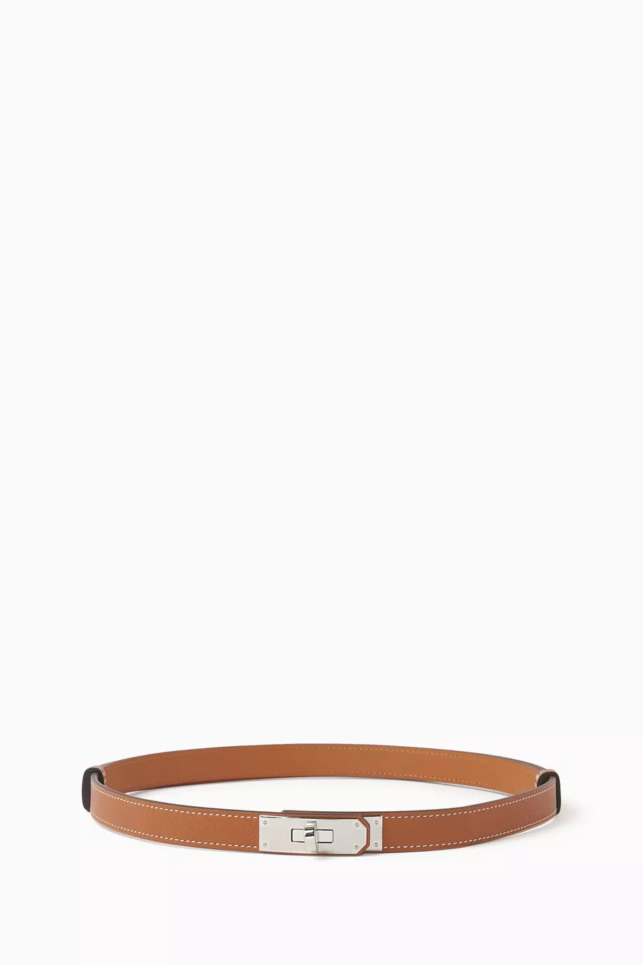 Buy Hermes Pre Loved Brown Unused Kelly Belt in Epsom Leather Palladium Hardware For Women Online Ounass Saudi
