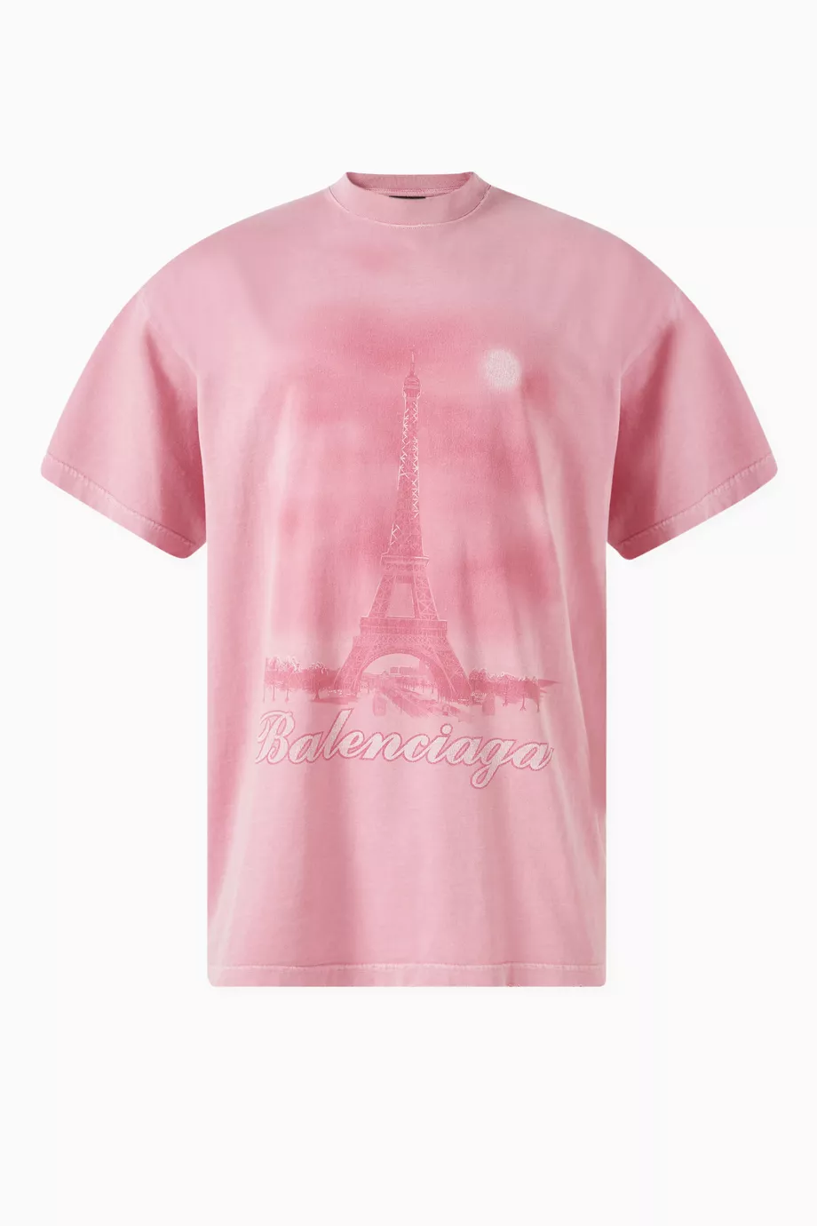 Buy Balenciaga Pink Unisex Paris Moon Oversized T-shirt in Vintage