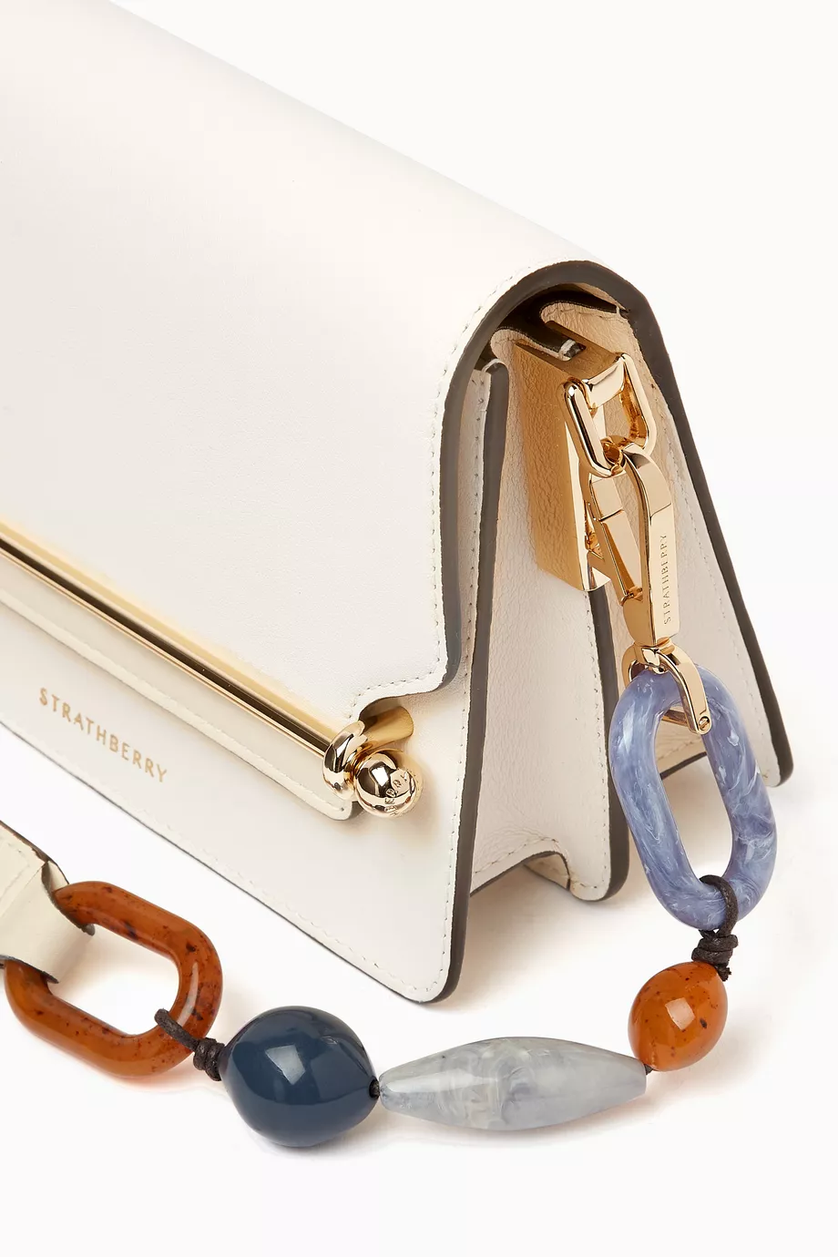 Buy Strathberry Neutral Mini East/West Beaded Shoulder Bag in