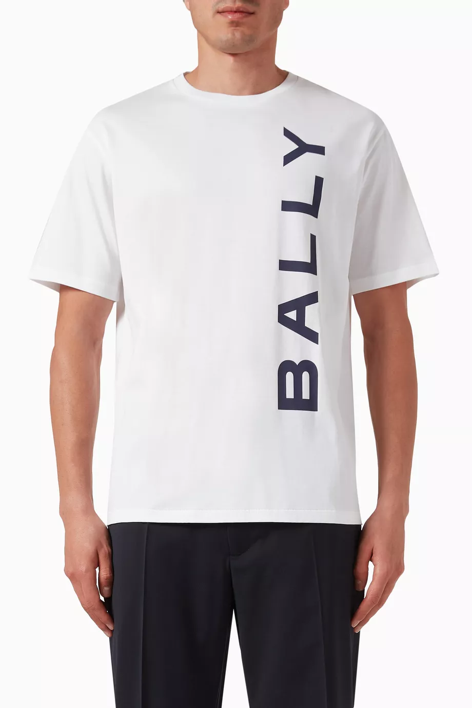 Buy Bally White Logo T shirt in Cotton Jersey For Men Online Ounass Saudi