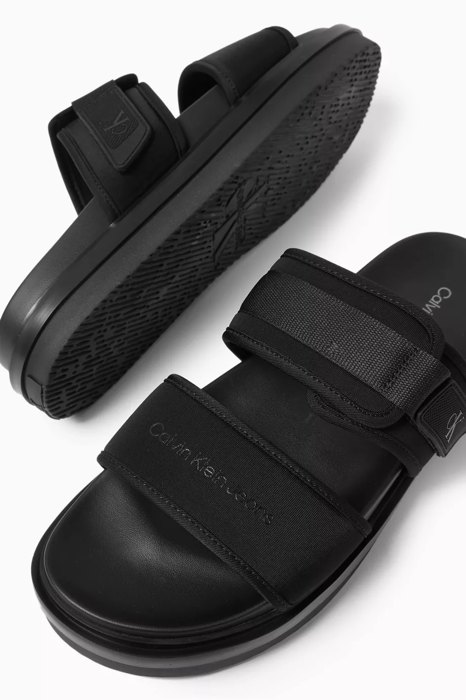 Buy Calvin Klein Jeans Black Double Band Sandals For Men Online Ounass Saudi