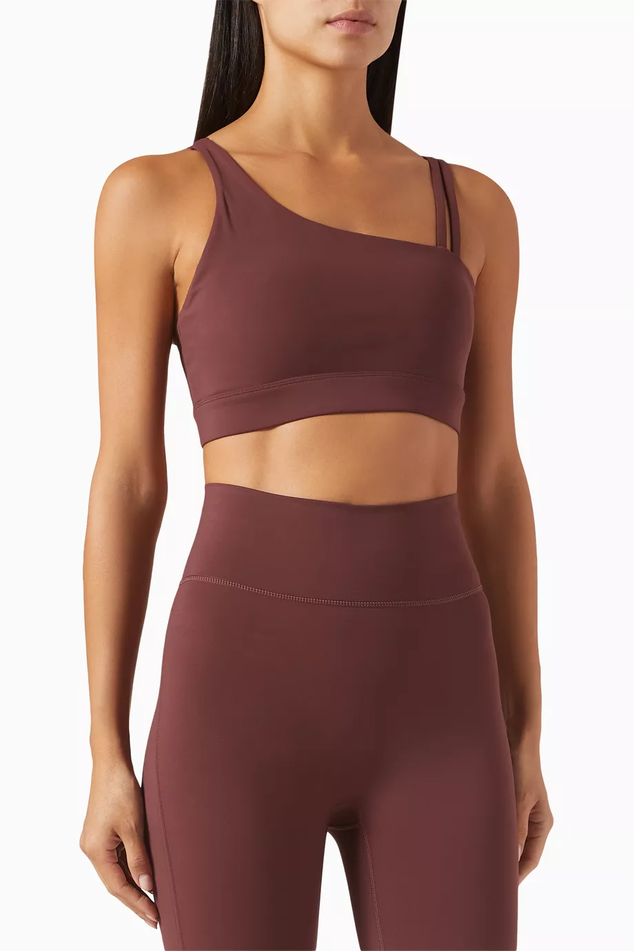 国内発送【ADANOLA】Ultimate Asymmetric Double Strap Bra Women's Green Double Strap Sports Bras | Adanola