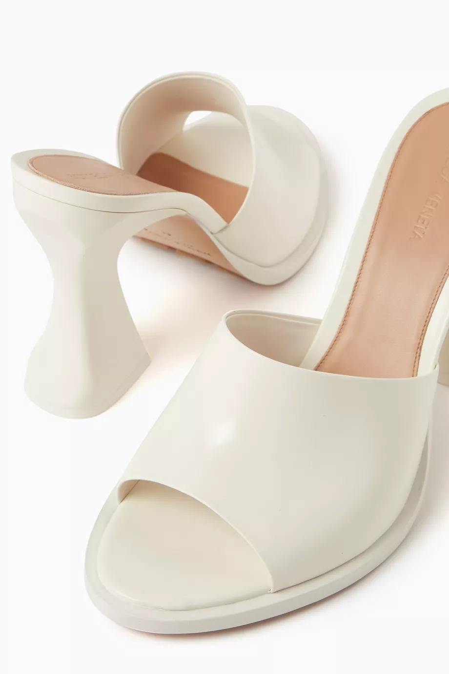 Buy Bottega Veneta White Cha-cha 100 Mules in Leather For Women