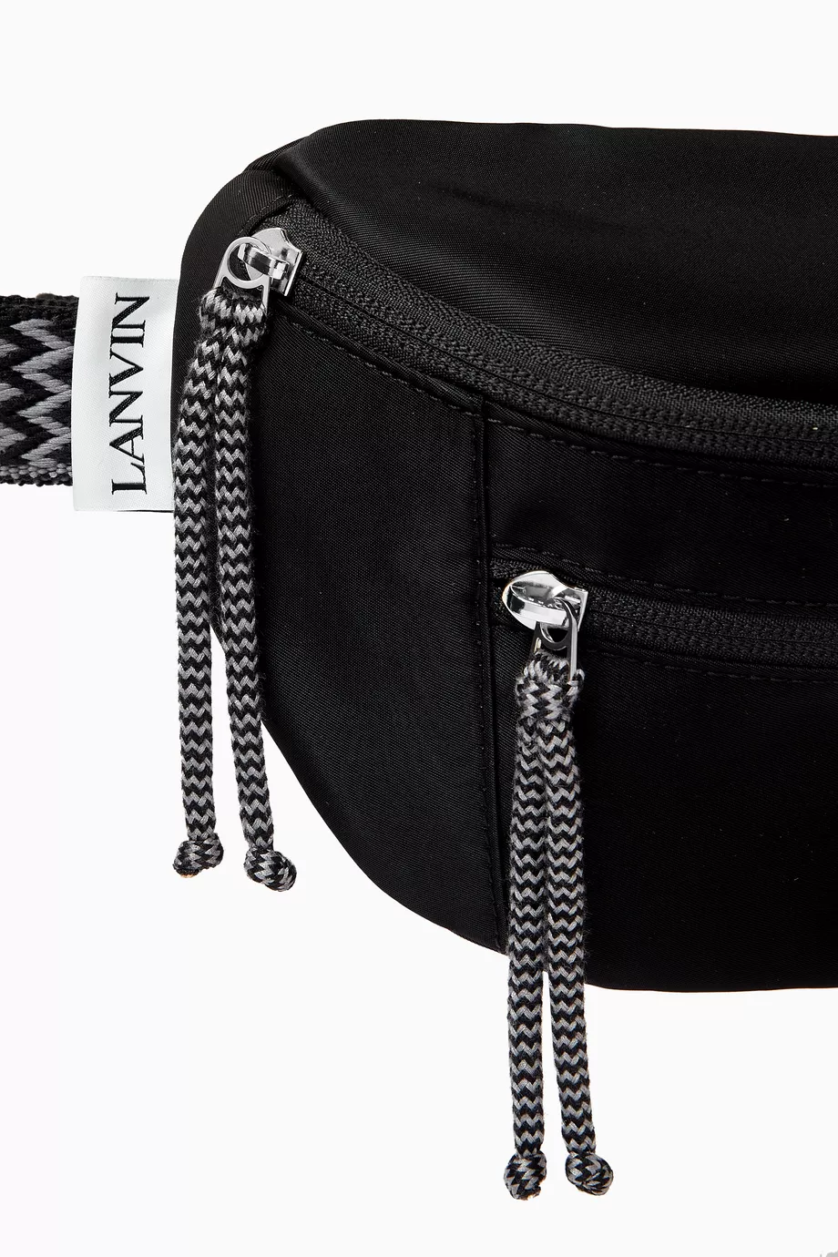 Buy Lanvin Black Small Curb Belt Bag in Nylon For Men Online