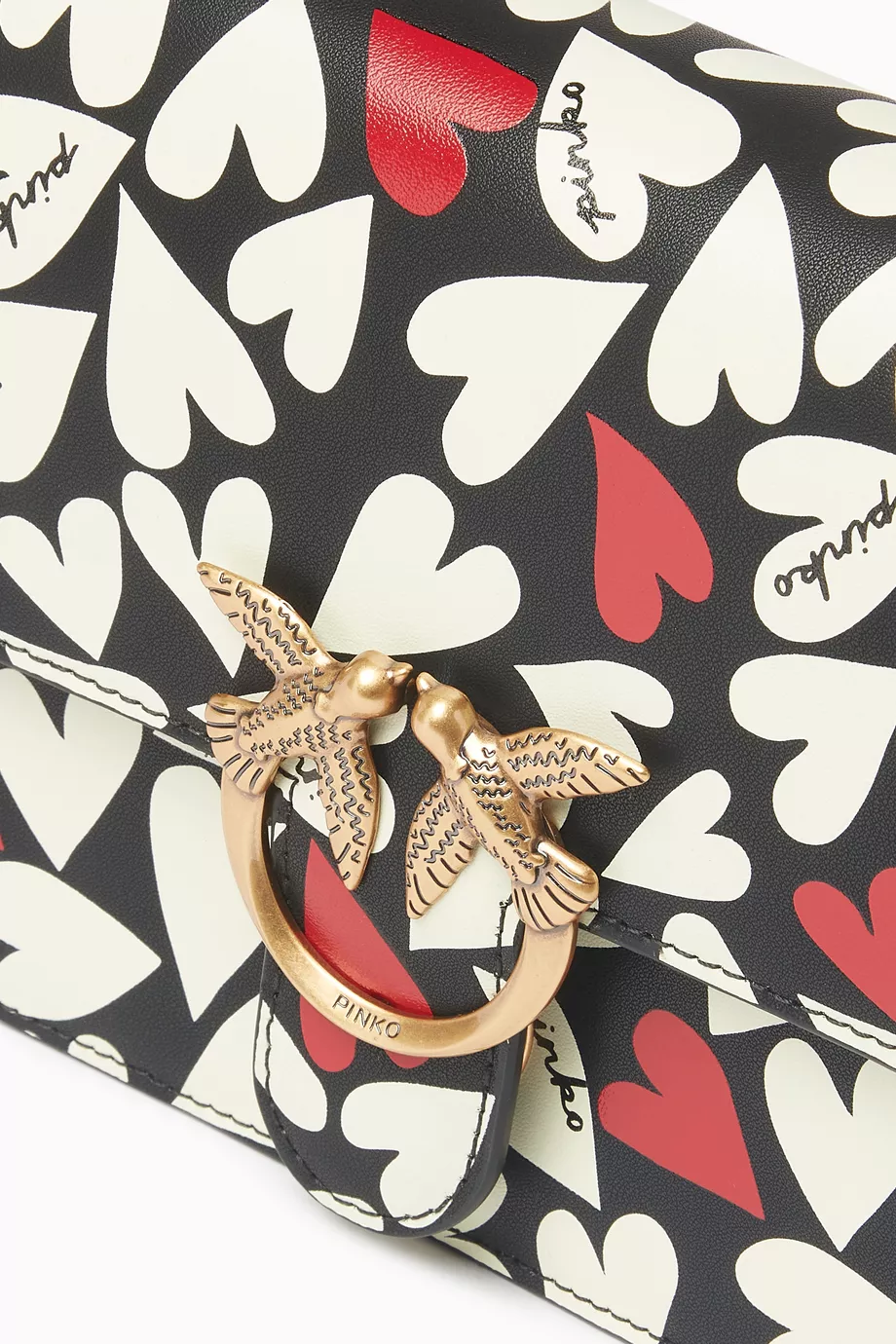 Buy PINKO Black Mini Love One Light Bag in Leather For Women