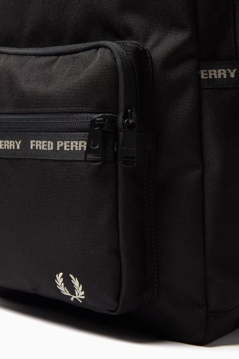 Buy Fred Perry Black Logo tape Backpack in Recycled Nylon For Men Online Ounass Saudi
