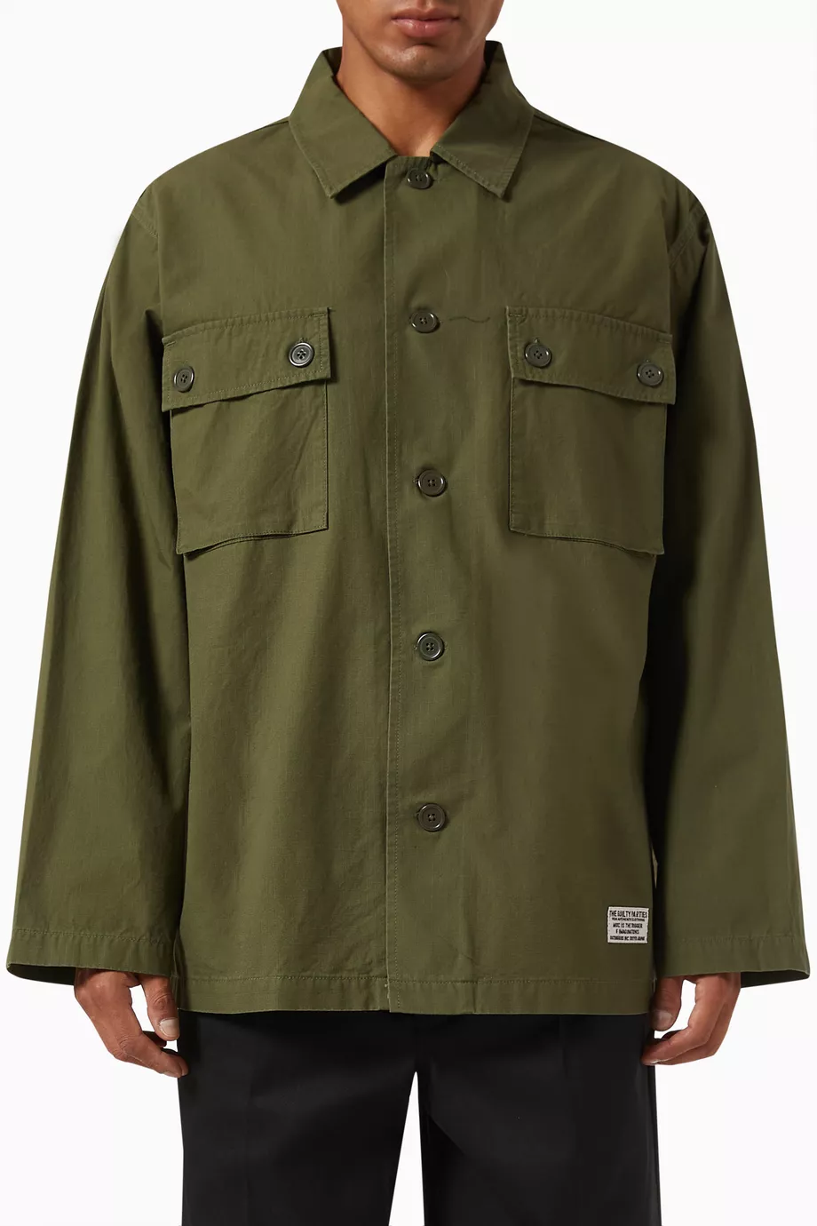Buy WACKO MARIA Green Army Shirt in Cotton For Men Online | Ounass
