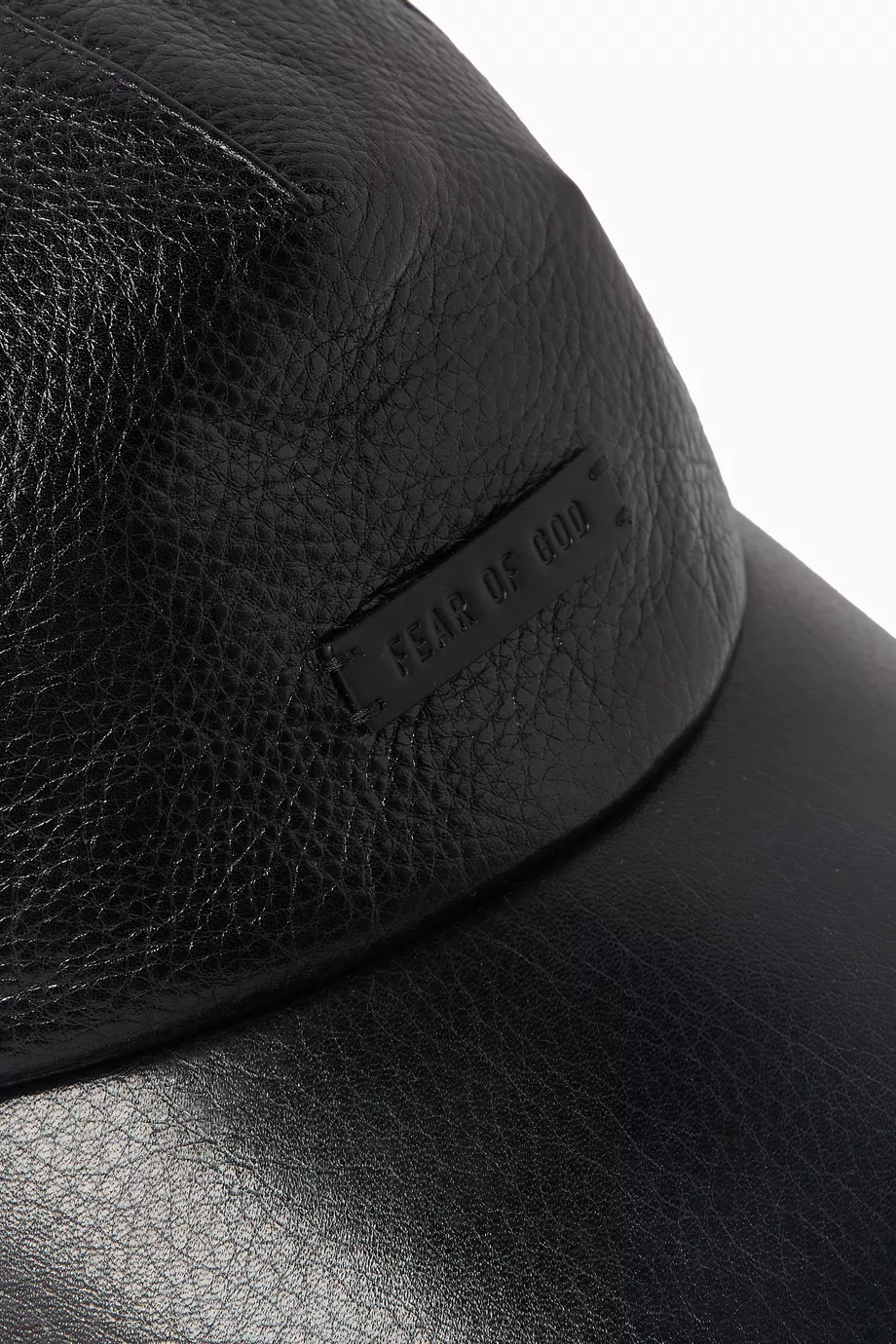 Buy Fear Of God Black Logo Baseball Cap in Leather For Men Online