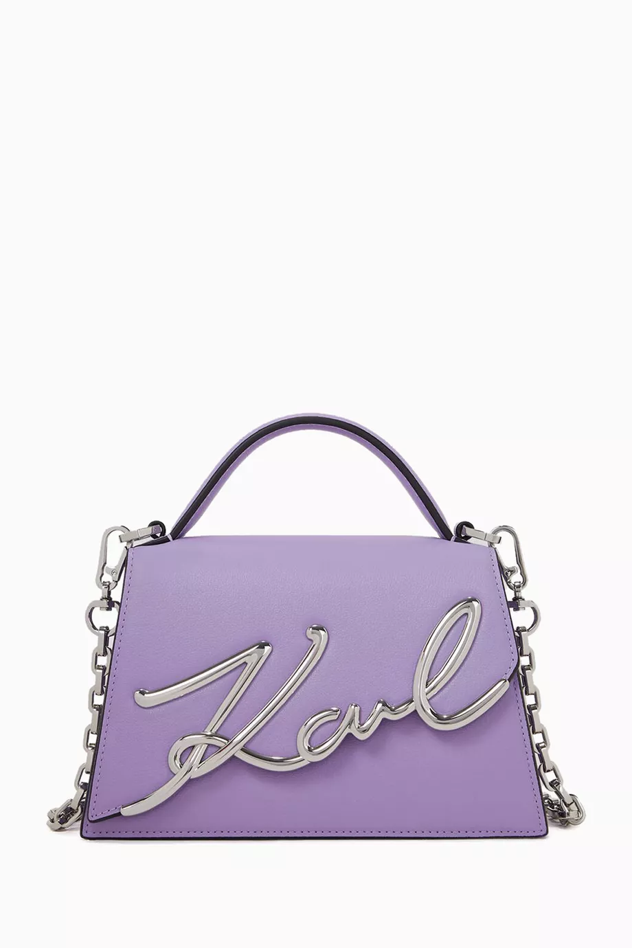 Buy KARL LAGERFELD Purple K Signature Top handle Bag in Leather For Women Online Ounass Saudi