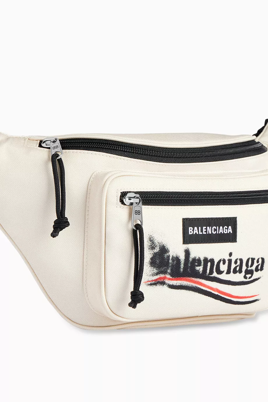 Buy Balenciaga White Explorer Political Stencil Belt Bag in Recycled Nylon For Men Online Ounass Saudi