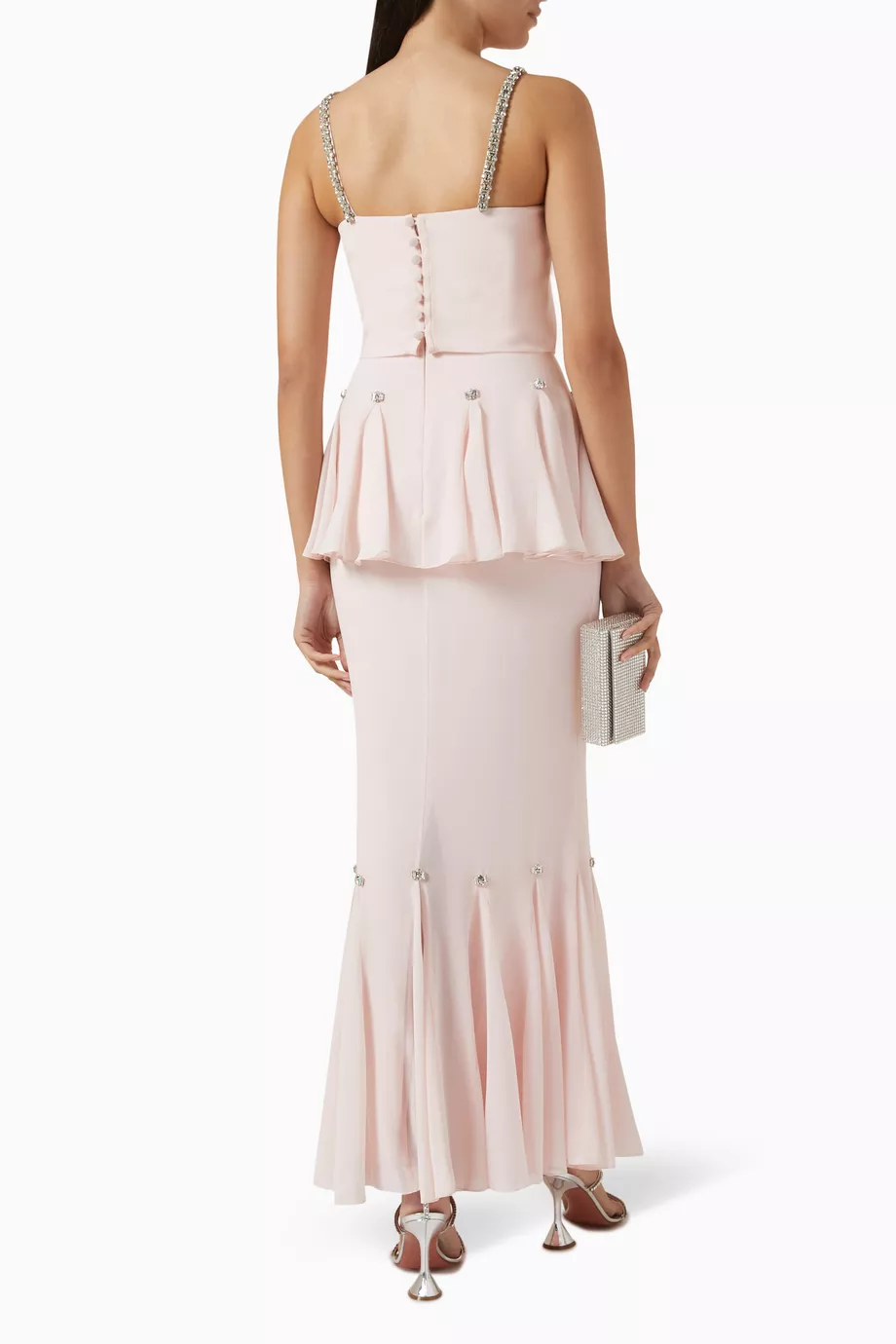 Buy Nafsika Skourti Pink Brigitte Peplum Dress For Women Online | Ounass  Saudi