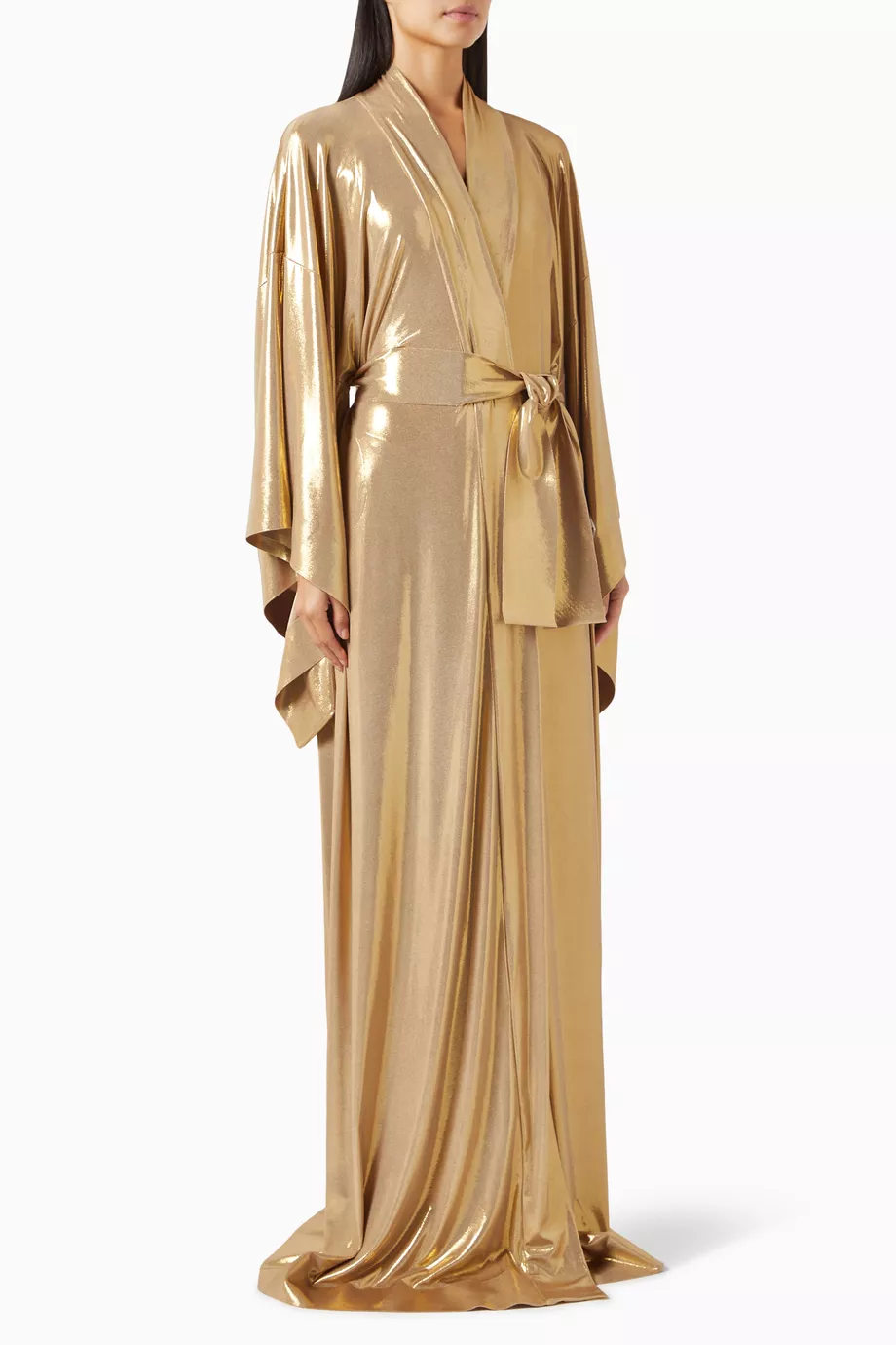 Buy Norma Kamali Gold Long Belted Robe For Women Online Ounass Saudi