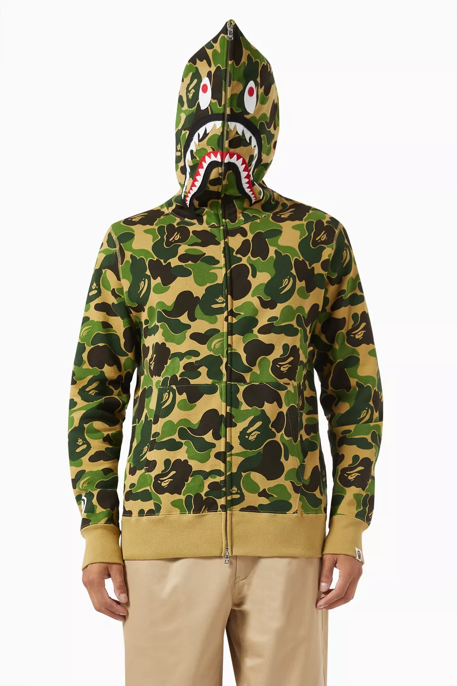 トップス ABC CAMO SEPARATE SHAR K FULL ZIP HOODIE Buy A Bathing Ape Multicolour ABC Camo Shark Full Zip Hoodie in