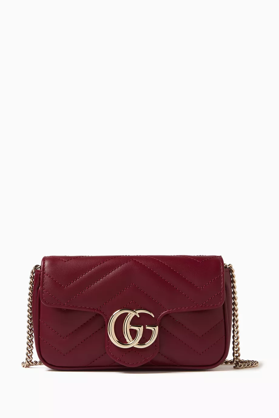 Buy Gucci Burgundy Super Mini GG Marmont 2.0 Shoulder Bag in Quilted Leather For Women Online Ounass Saudi