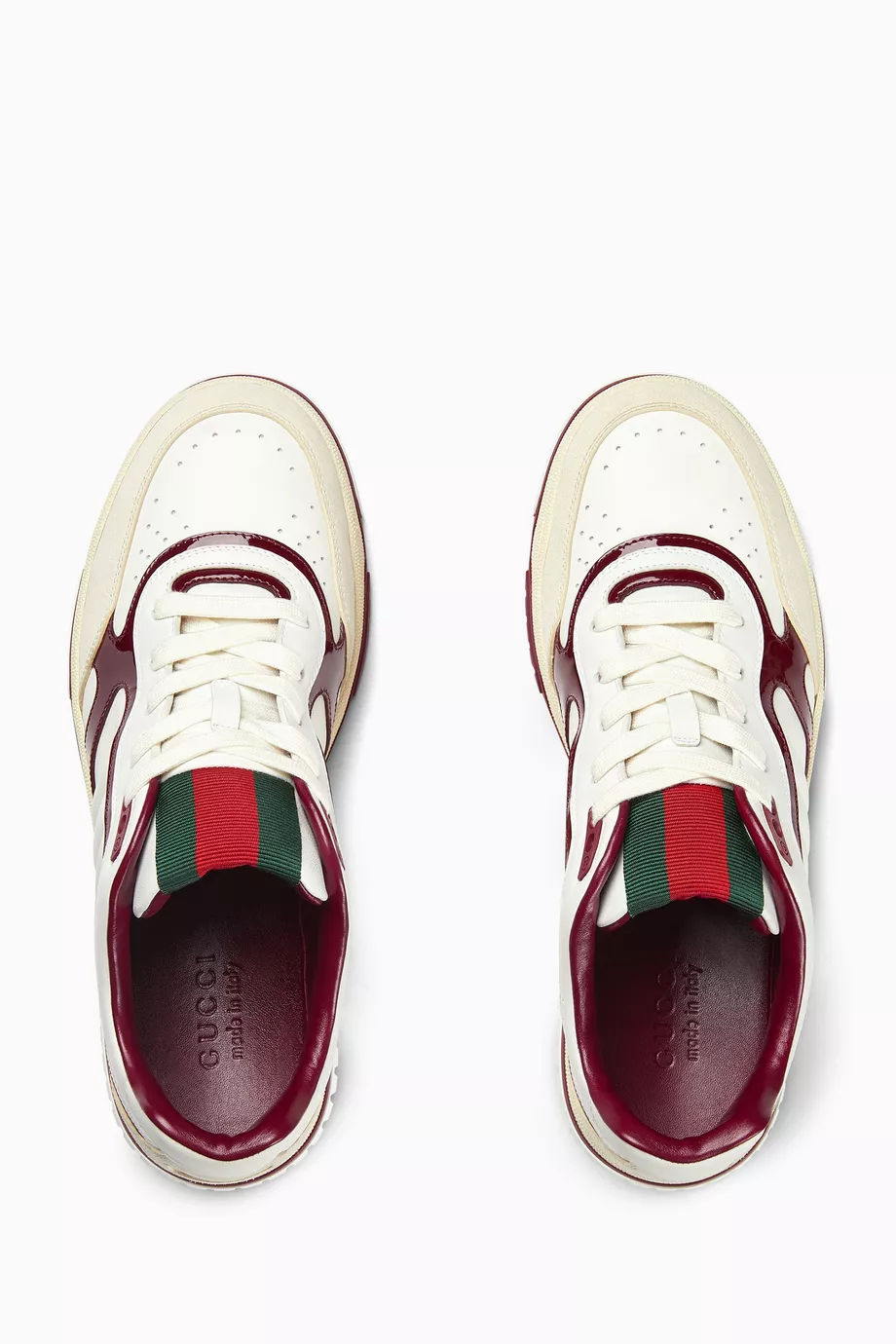 Buy Gucci White Re-Web Sneakers in Leather For Men Online Ounass