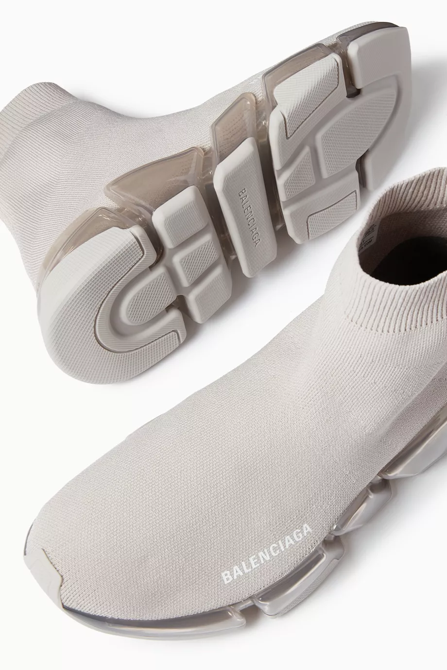 Buy Balenciaga Grey Speed 2.0 Clear Sole Sneakers in Recycled Knit For Women Online Ounass Saudi