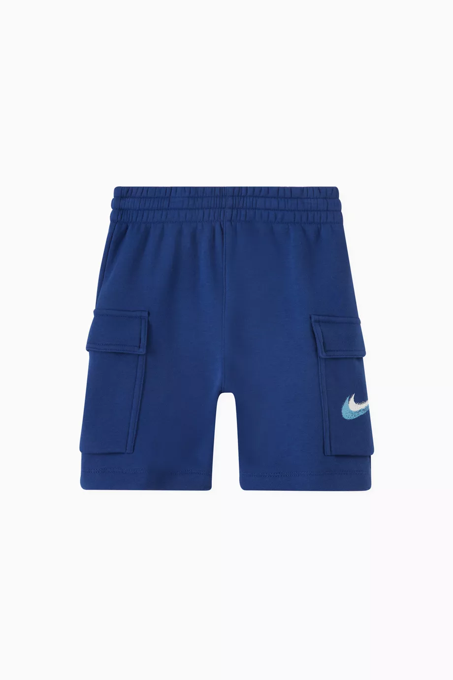 Buy Nike Blue Logo Cargo Shorts in Cotton Blend Fleece For Boys Online Ounass Saudi