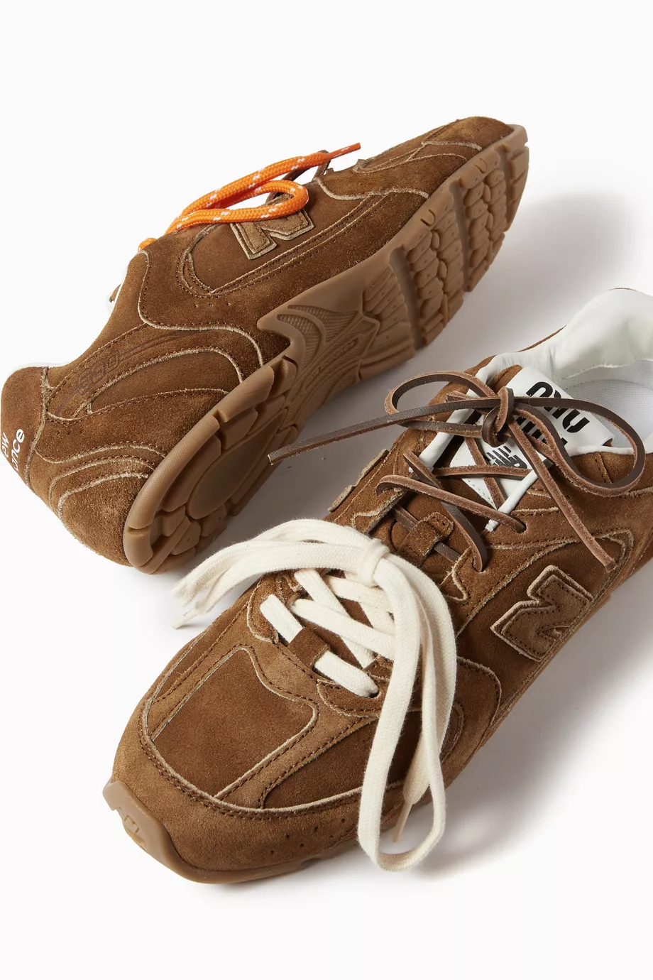 Buy Miu Miu Brown x New Balance 530 SL Sneakers in Suede For Women Online Ounass Saudi