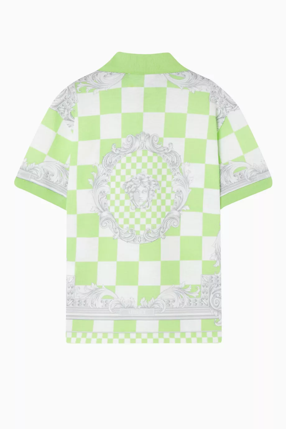 Buy Versace Green Medusa Contrasto Polo Shirt in Cotton Piqué For