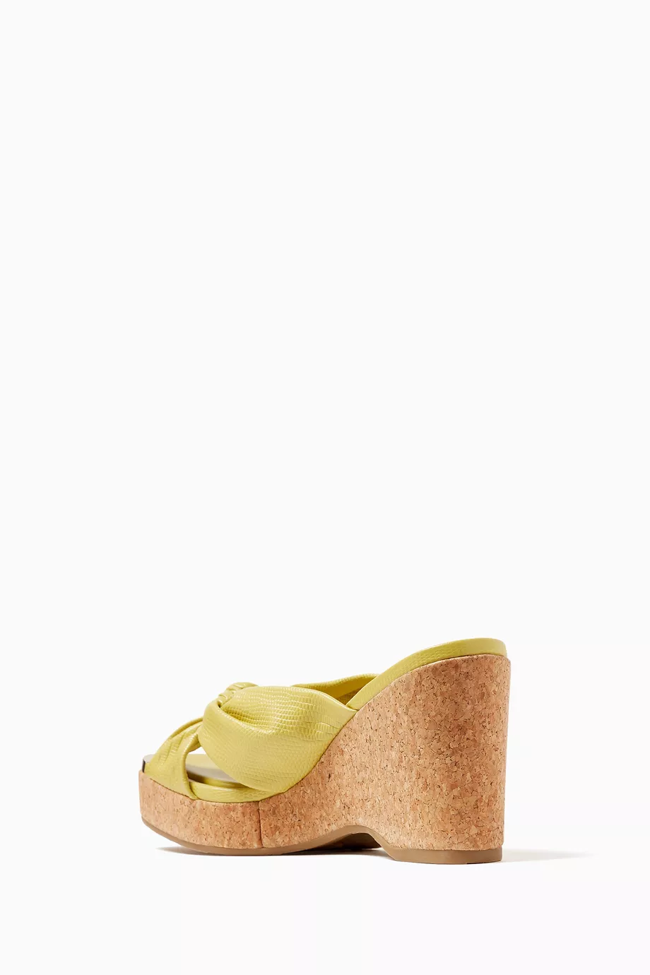 Buy Jimmy Choo Yellow Avenue 95 Wedge Sandals in Leather For Women Online Ounass Saudi