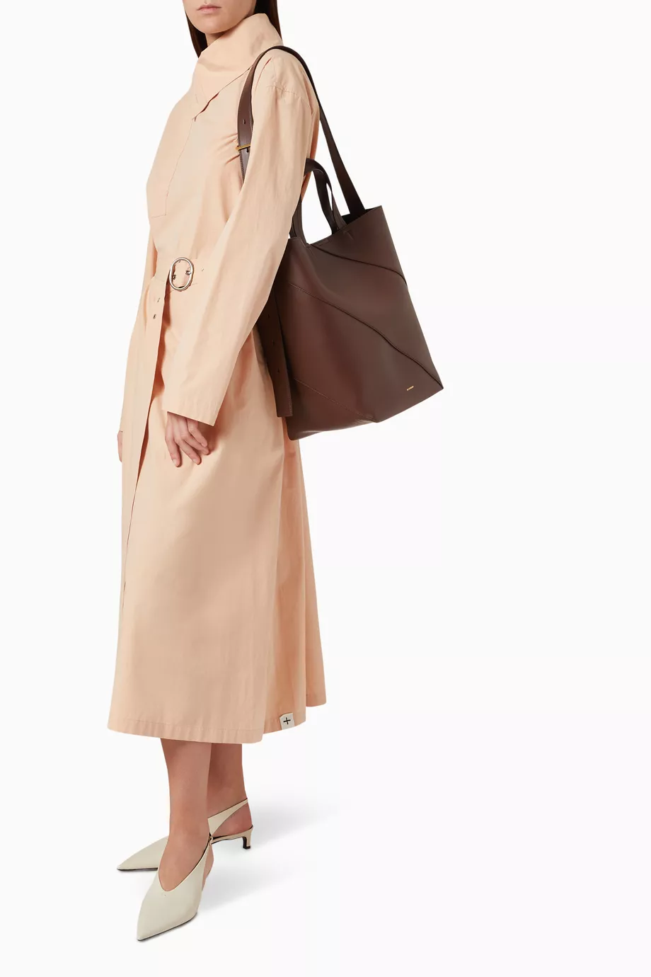 【Jil Sander】 Vertigo Medium leather tote bag Jil Sander Vertigo Medium leather tote bag | mytheresa