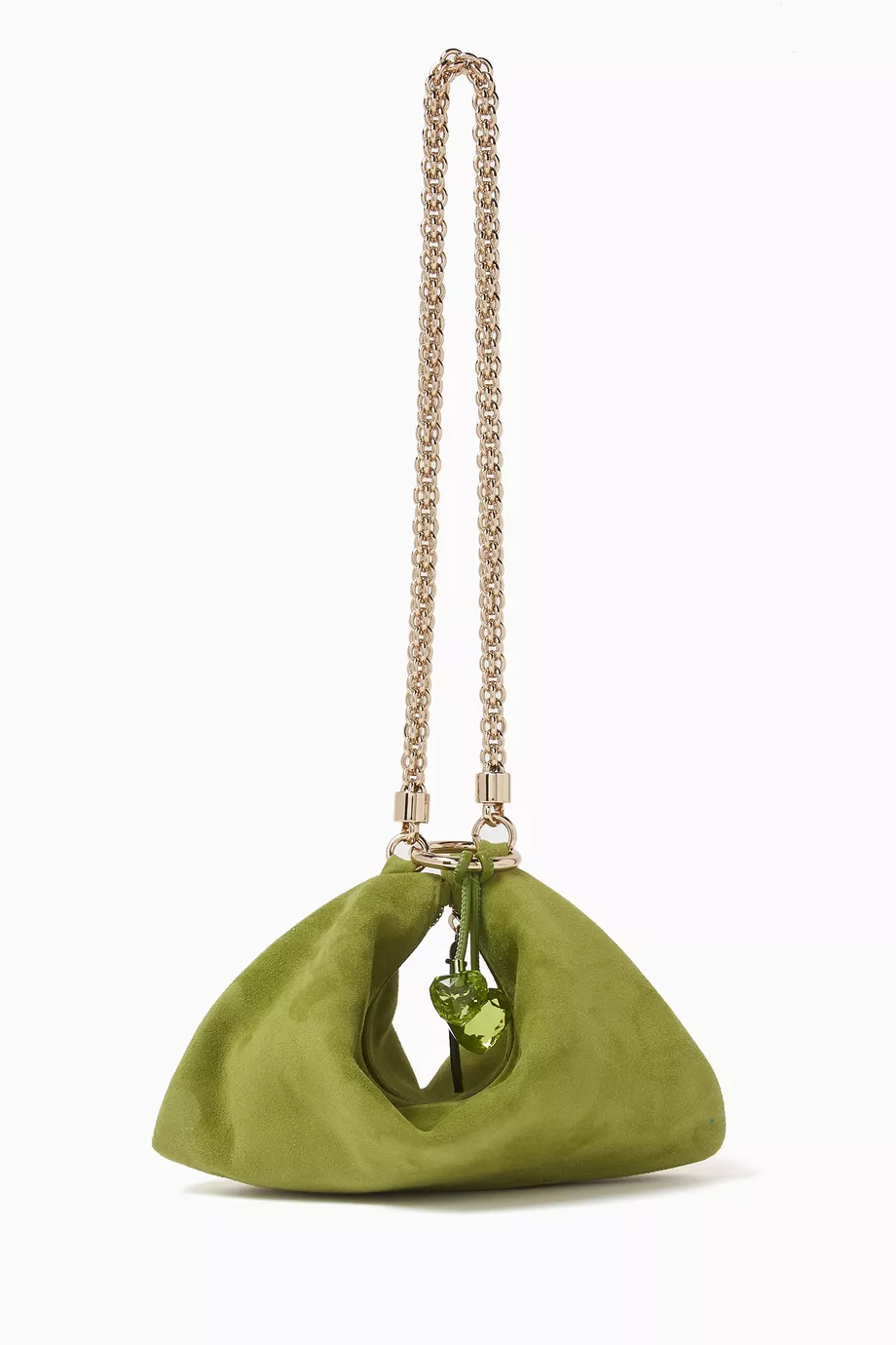 Buy Jimmy Choo Green Mini Callie Clutch Bag in Suede For