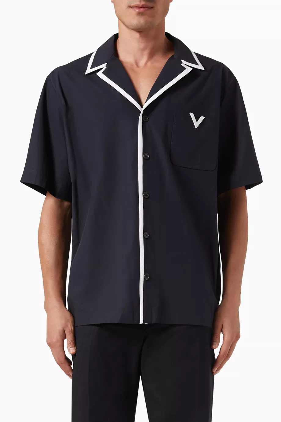 【関税込み】VALENTINO GARAVANI BOWLING SHIRT IN COTTON POPLI Cotton Poplin Bowling Shirt With Cherryfic Print for Man in