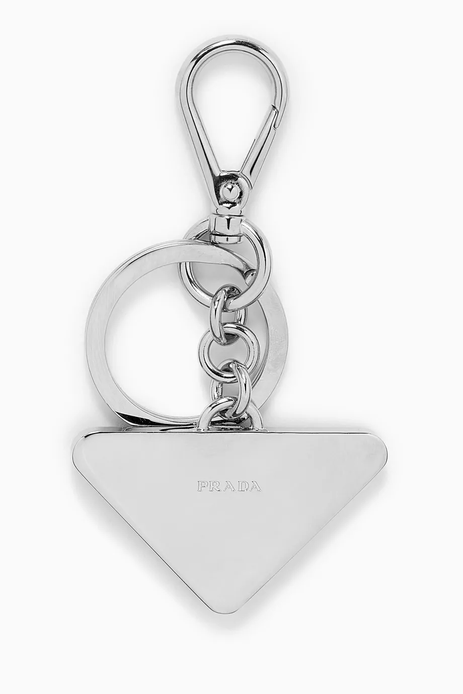 Buy Prada Black Triangle Logo Keychain For Men Online