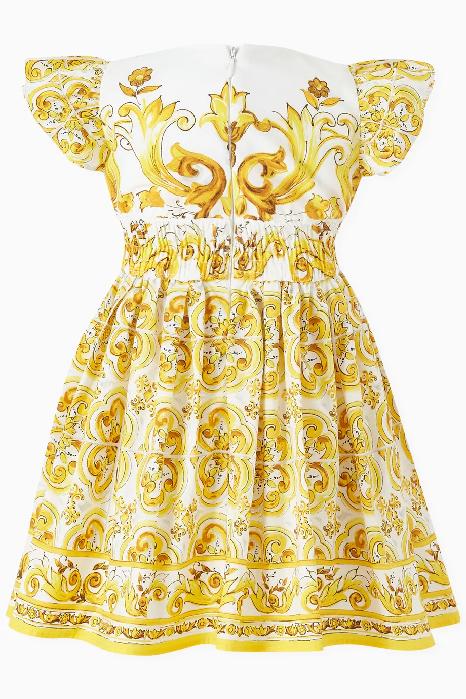 Blue Dolce Gabbana Majolica Dress Majolica Cotton Poplin Minidress