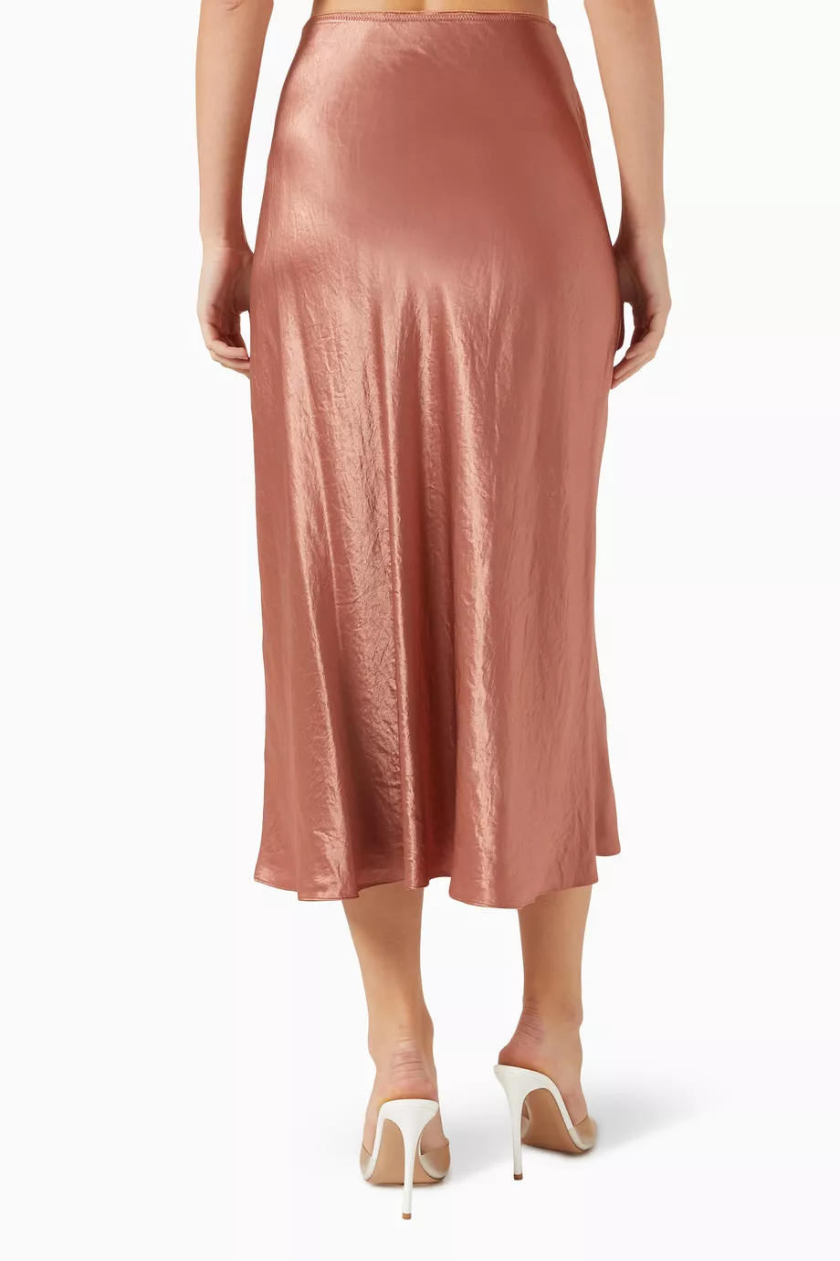 Buy Vince Red Slip Midi Skirt in Satin For Women Online Ounass Saudi