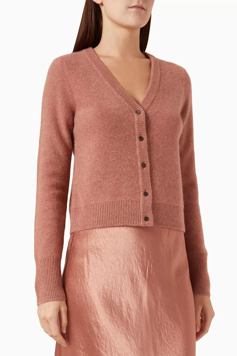 Lightweight Cashmere Vince Shrunken Button Cardigan Vince Shrunken