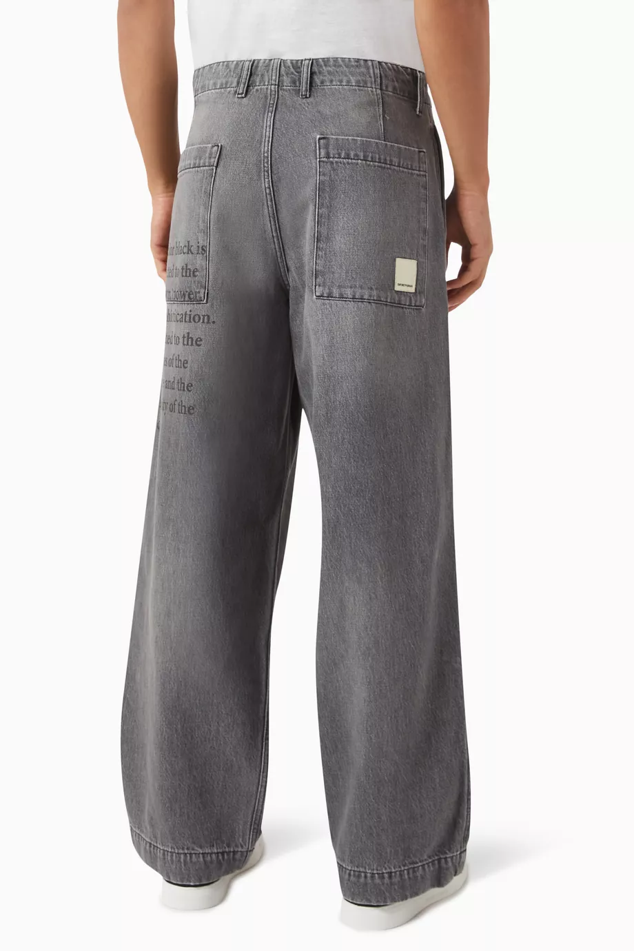 Buy Emporio Armani Grey Baggy Jeans in Denim For Men Online